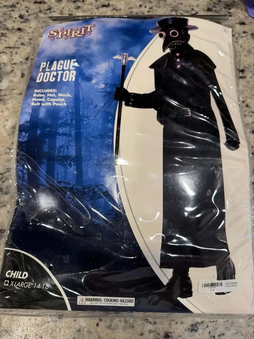Spirit Halloween Child Plague Doctor Costume - Size XL 14-16